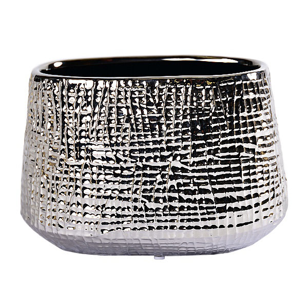 Raphaela Ceramic Table Vase, Silver, 5" H x 7' W x 3" D