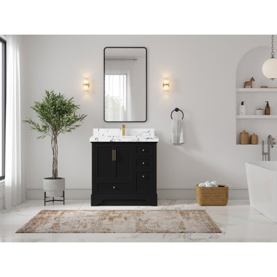 Alys 36'' Single Bathroom Vanity with Quartz Top