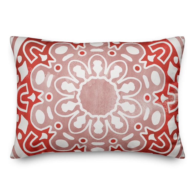 Housse et insert de coussin d'extérieur pour l'extérieur, Rouge, Floral 3