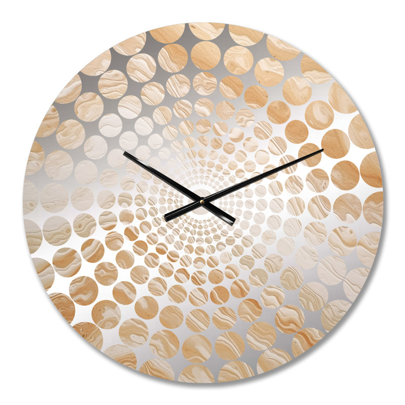 Crème marbrée crème Melody II - horloge murale abstraite, Médium
