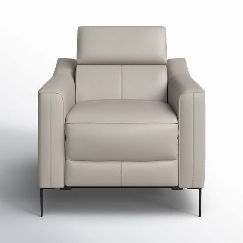 Fauteuil inclinable électrique en cuir Anisia, Blanc