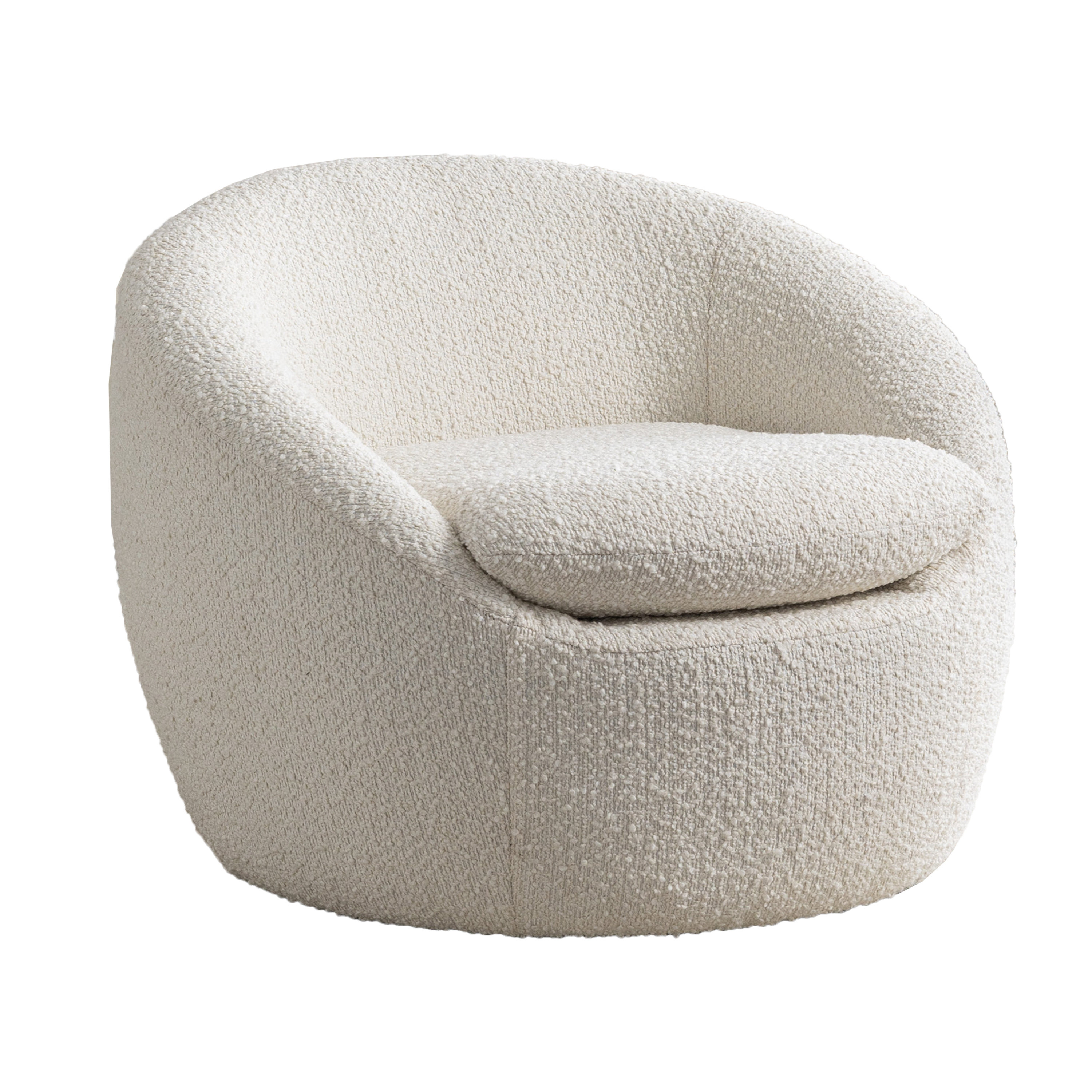 George Oliver Winnie Modern Teddy Boucle Fabric Barrel Chair | Wayfair