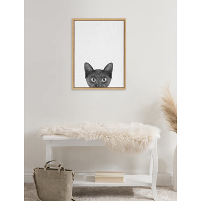 «Black Kitten» par Simon Te, reproduction d'art sur toile encadrée