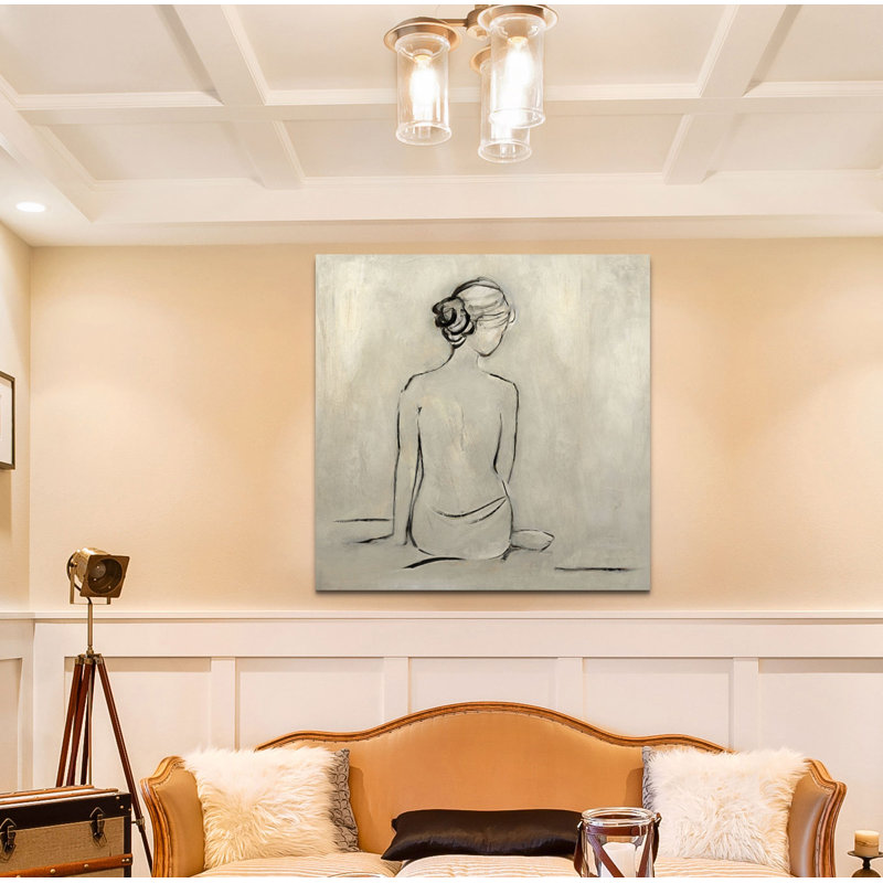 « bainer i drawing »-impression sur toile tendue, H 10 po x l 10 po x P 1,5 po