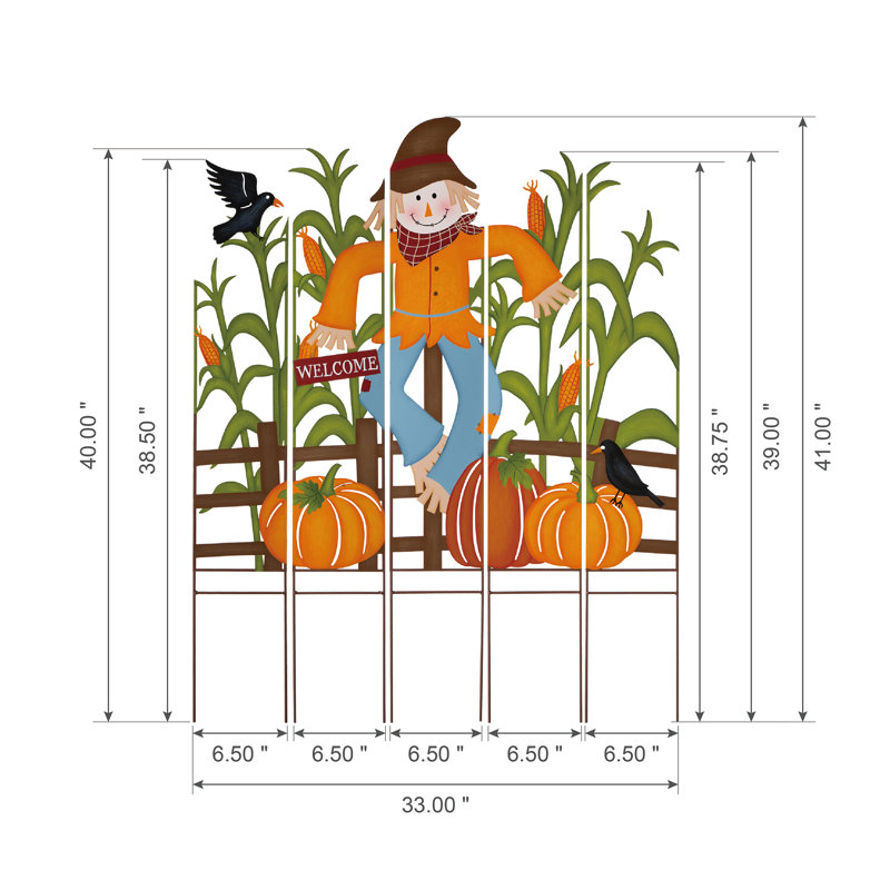 41.5"H Scarecrow In The Corn Filed Combo Yard Stake
