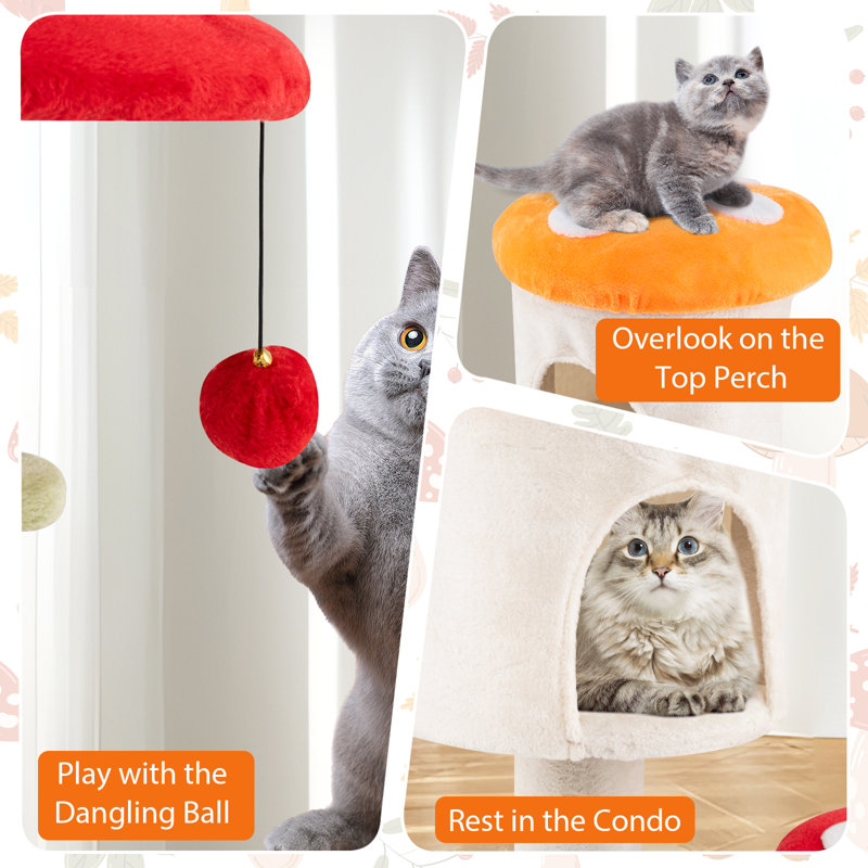 Mignon arbre à chat avec tour de chat en sisal 48 po