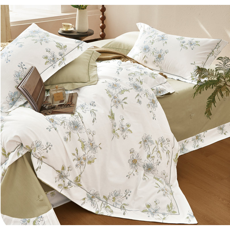 Julee Ann 100% Cotton Reversible Comforter Set, Queen Comforter + 2 Standard Shams