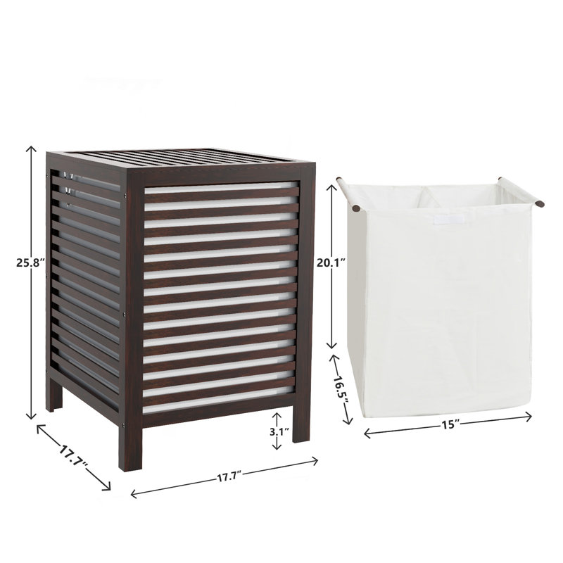 Bamboo Laundry Hamper, Teak