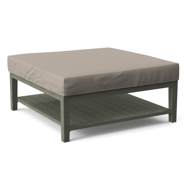 Hammond Square Ottoman, Beige Performance Fabric; 0851-73, Celery Finish