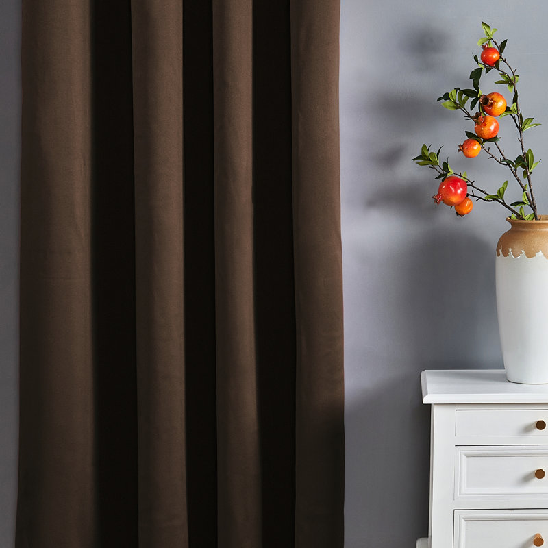 Solid Blackout Curtain Panel, Chocolate, 54" W x 63" L