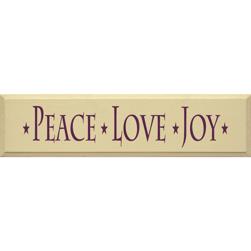 Plaque d’art textuel paix love joy
