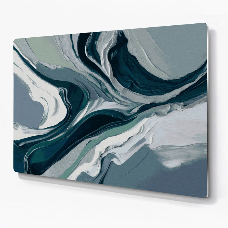 «Lyrical Abstraction 18», art mural en métal gris, H 20 po x l 30 po