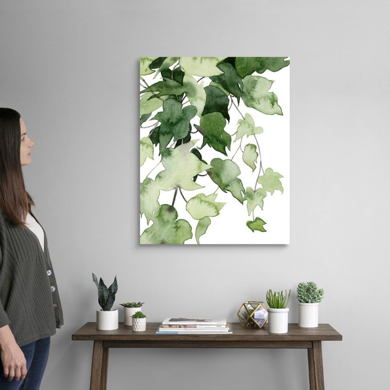 " Emerald Vines I " by Grace Popp Painting Print, Wrapped Canvas, 30" H x 24" W