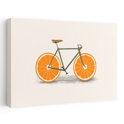 Orange Wheels Contemporary Wall Art Print