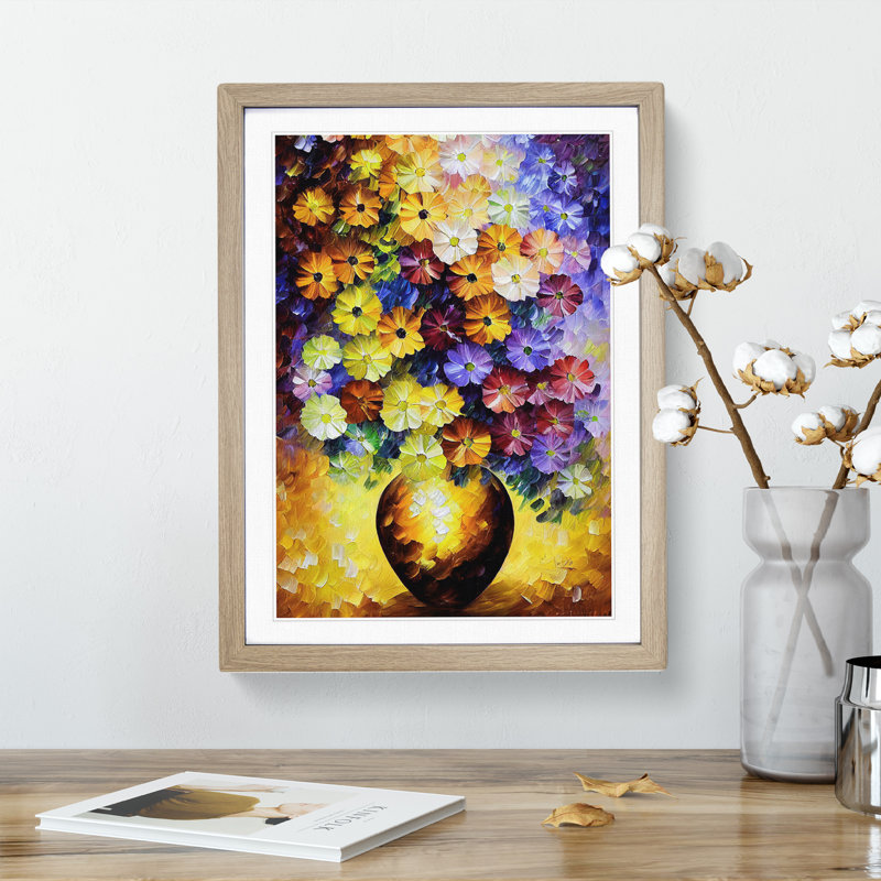 Vase Of Flowers No.3 - Wall Art, 66cm H x 48cm W, Oak Framed Paper, White