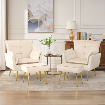 Fauteuil rembourré avec repose-pieds Vaishal