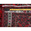 Tapis de couloir oriental rouge 2 pi 5 po x 6 pi 5 po Hussainabad rouge avec motif intégral, noué à la main, à poils longs, en laine douce et brillante