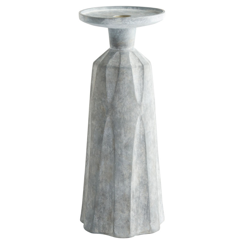 Attalus Concrete / Cement Tabletop Candlestick, 18" H x 7" W x 7" D