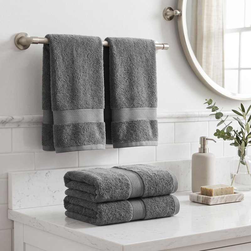 Coton luxueux et hautement absorbant Renata, Gris anthracite
