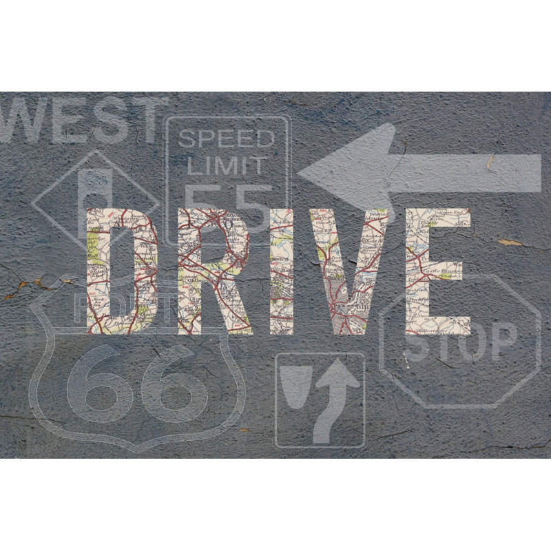 Garage Sign II - Wrapped Canvas Print, 30cm H x 46cm W