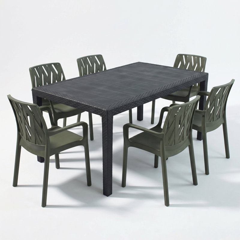 Plastic Patio Dining Set Table,