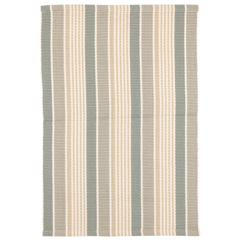 Mystic Stripe Slate Handwoven Indoor/Outdoor Rug, Rectangle 5' x 8'