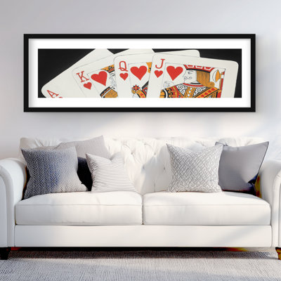 «Heart Royal Flush Clos clos - Man Cave», reproduction encadrée