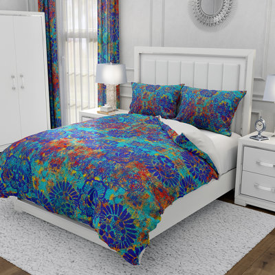 Ensemble de housse de couette et insert bleu en microfibre 3 pièces