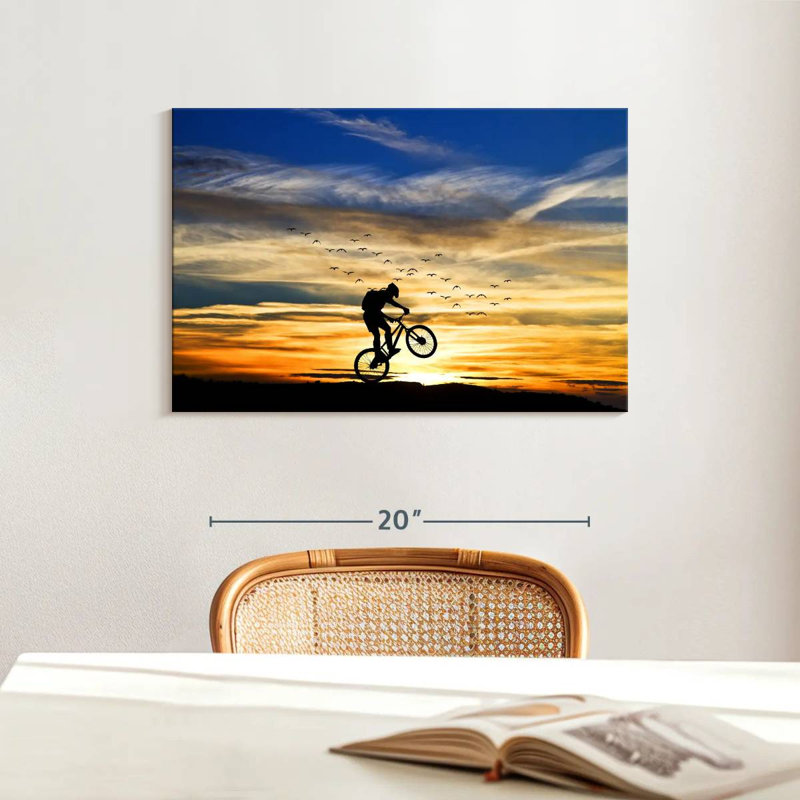 Bicycle Stunt Silhouette, 16" H x 24" W