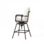 Outdoor Patio Swivel Bar Stool Height Adjustable Barstool With Cushions