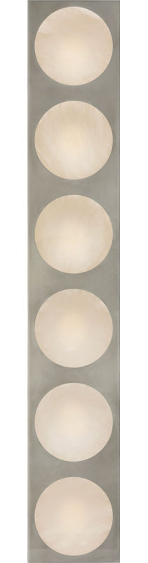 Dichotomy Sconce with Alabaster, 6 Lights, 27" H x 4.5" W x 0.75" D, Pewter