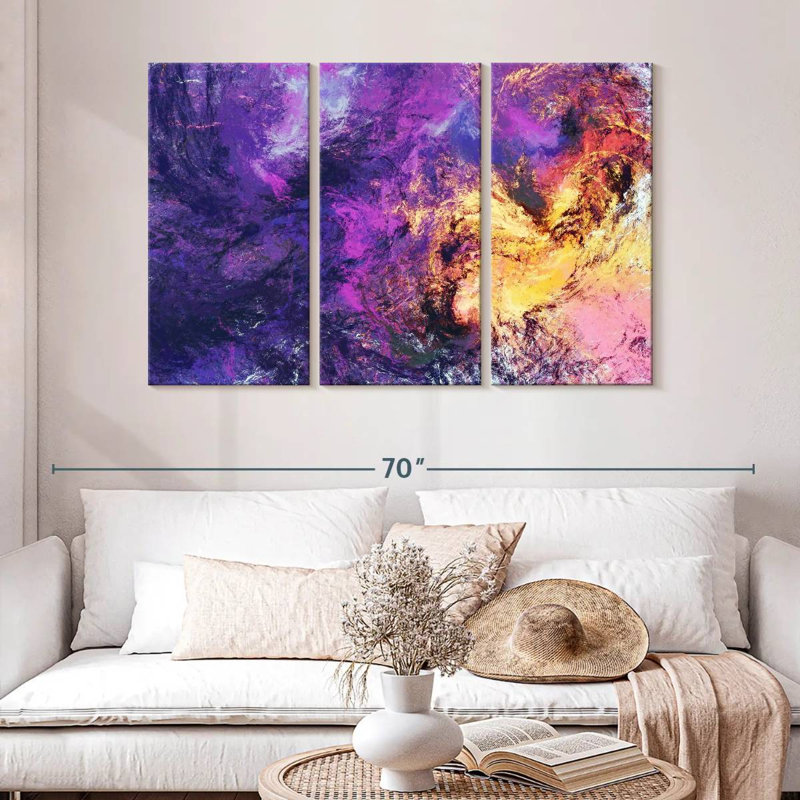 Texture abstraite mauve Avery, H 32 po x l 50 po