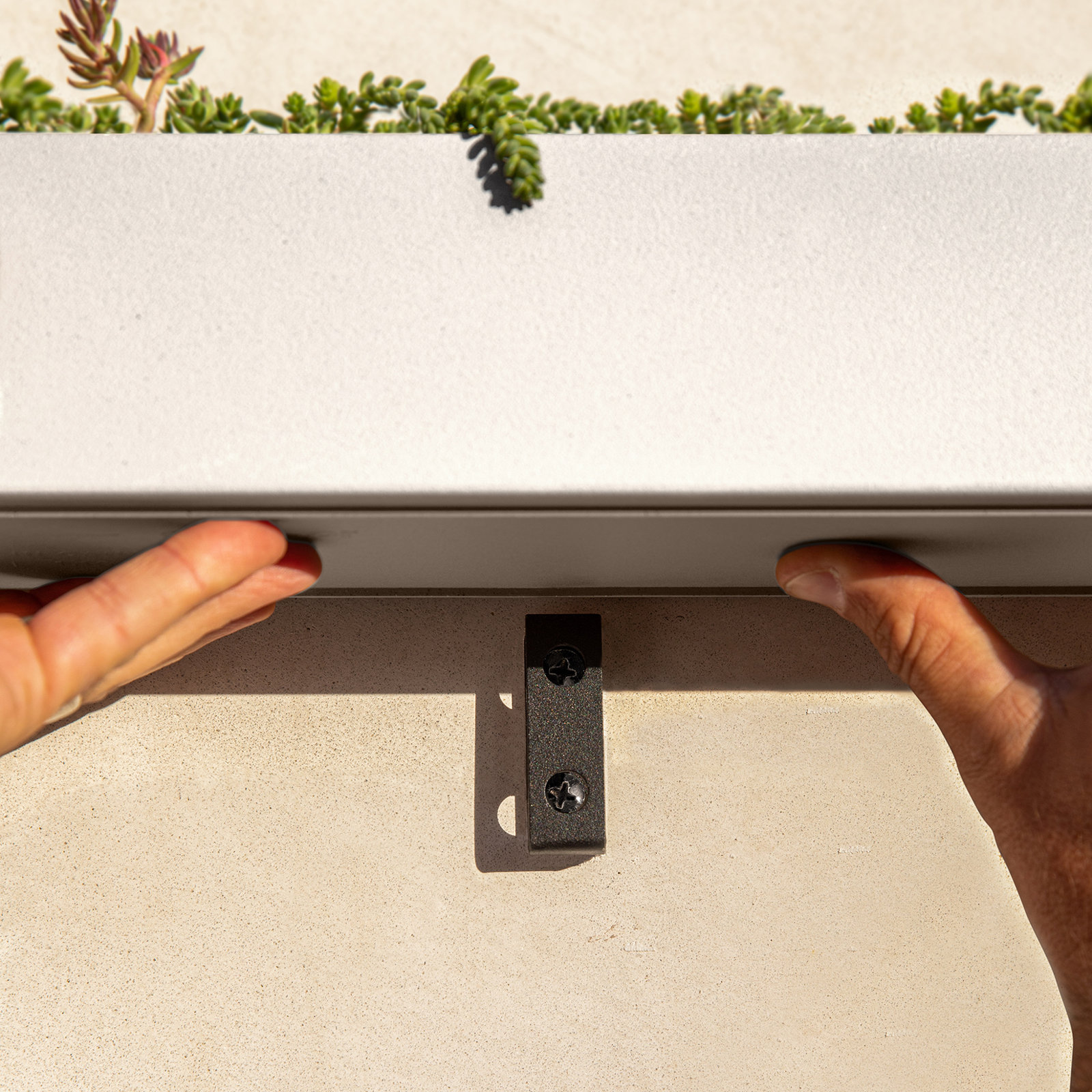 Geo Series 32" Wall Planter, White, 1, 3'' H x  32'' W x 3.5'' D