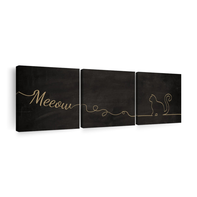 «Meow Cat», reproduction sur toile, H 24 po x l 74 po