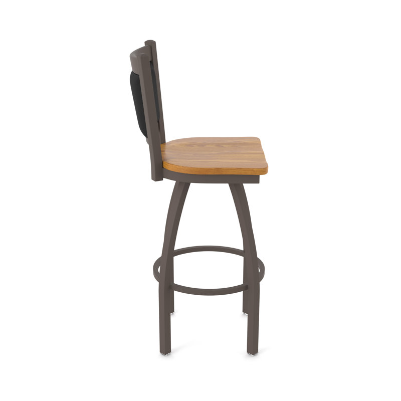 Tabouret pivotant Hadleigh, Bronze, Chêne moyen, Tabouret de bar (siège d'une hauteur de 36 po)