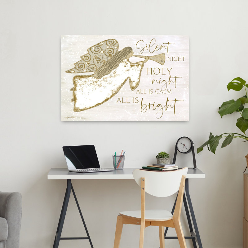 Silent Night Angel, art contemporain abstrait, H 24 po x l 36 po