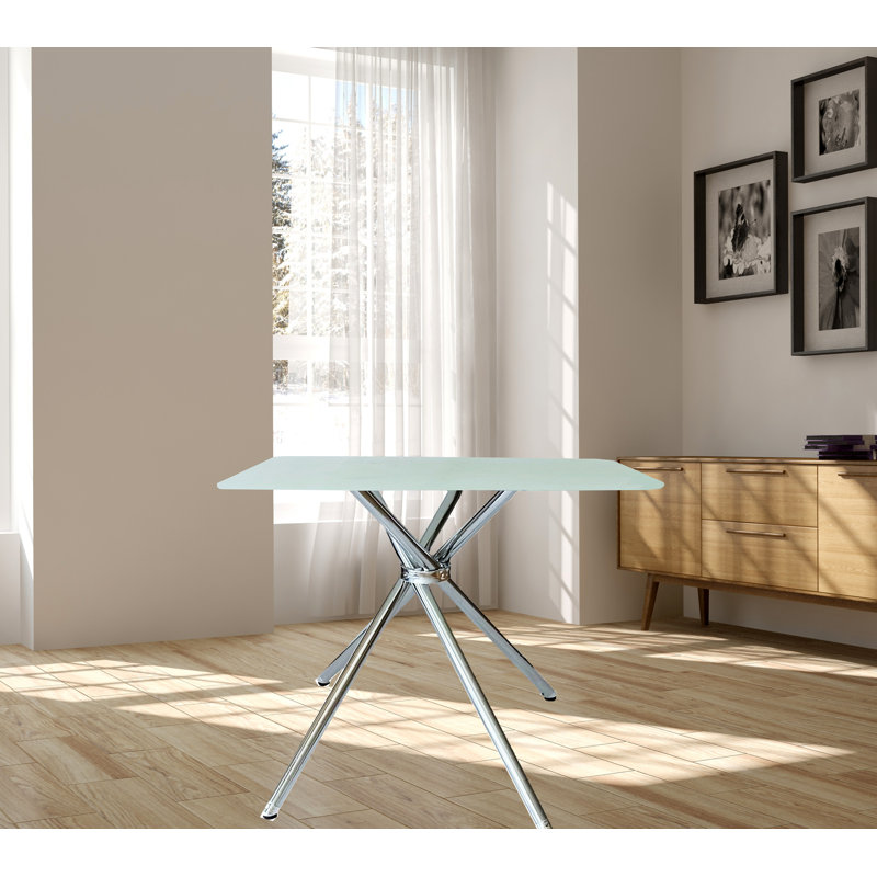 Square Frosted Tempered Glass Table