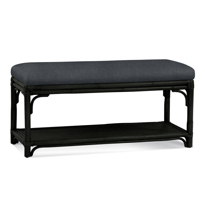 Banc de rangement en osier Summer Retreat, Noir, Gris de base 0317-83