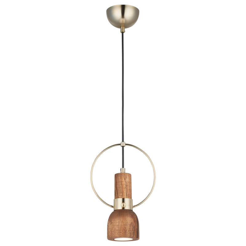 Lustre antique en laque, hauteur réglable 19,7 - 42,1 pouces | Corps en métal et culot en bois, comprend 1 ampoule GU10 de 7 W maximum | Élégant luminaire pour le salon, la salle à manger et l'entrée, classé IP20