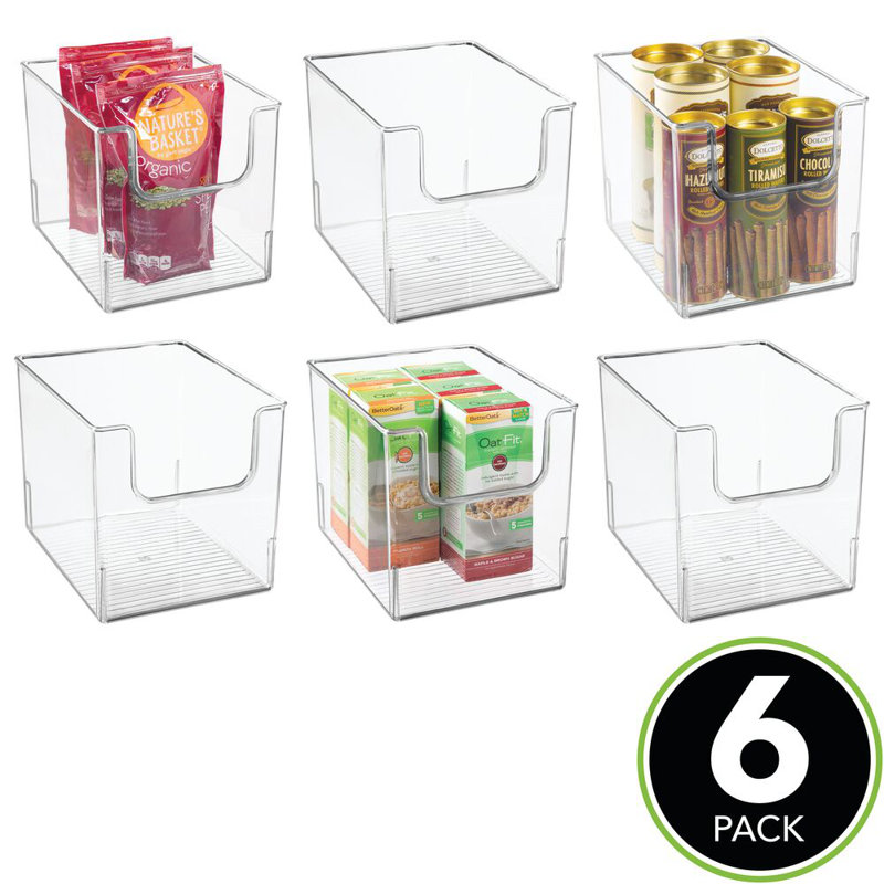 mDesign Kitchen Plastic Storage Organizer Bin with Open Front, 7.75'' H x 10'' W x 8'' D, 6