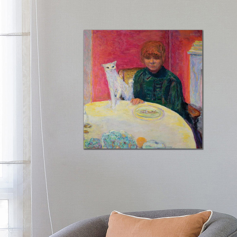 Woman with A Cat, 1912 1 Piece Wrapped Canvas Painting, 66.04 cm H x 66.04 cm W x 1.91 cm D