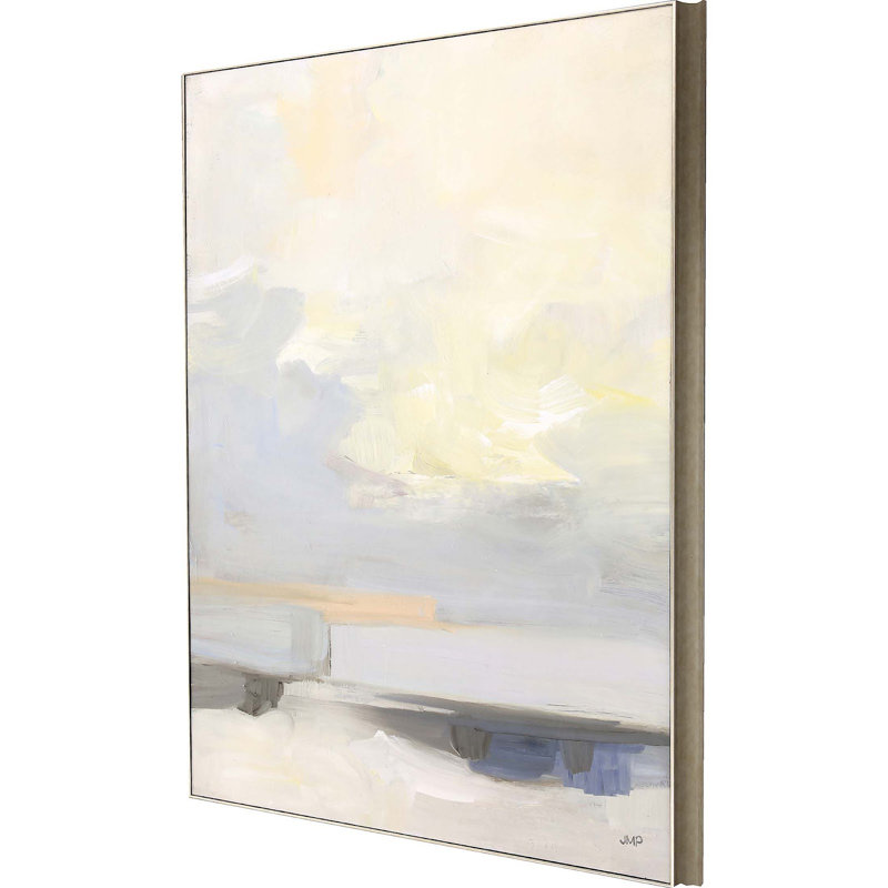 Champagne Gold Framed Abstract Landscape Wall Art