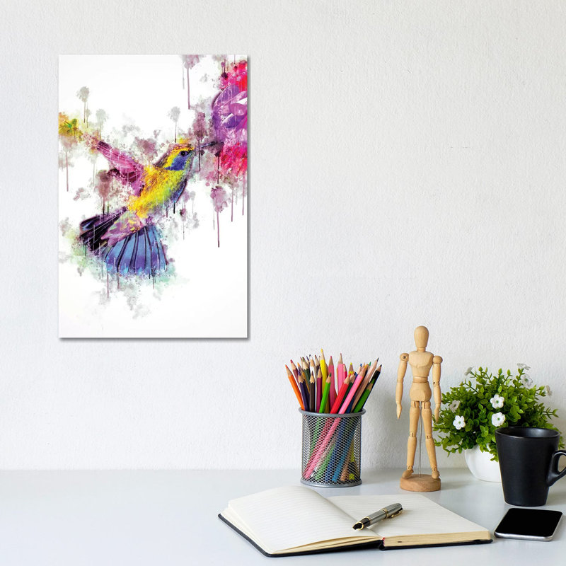 Humingbird by Cornel Vlad - Wrapped Canvas Painting, 30.48cm H x 20.32cm W x 1.905cm D