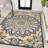 Flora Abstract Bold Mandala High-Low Red/Blue/Yellow Indoor/Outdoor Rug-69808010