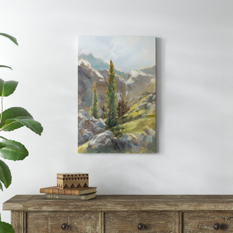 Rocky Hillside I by Ethan Harper - Painting on Canvas, 76cm H x 51cm W, Wrapped Canvas