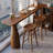 Nut-brown Straight Solid Wood Bar Table