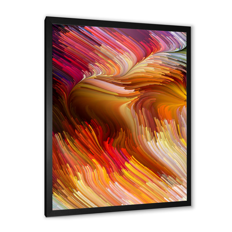 Vie de la couleur liquide Vi II, Impression noire sur toile encadrée, H 20 po x l 12 po
