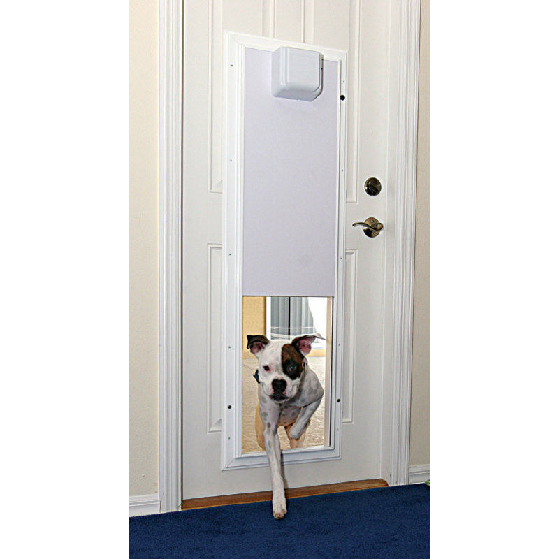 Performance 17.13'' W x 54.63'' H Door Mounted Electronic Pet Door, White