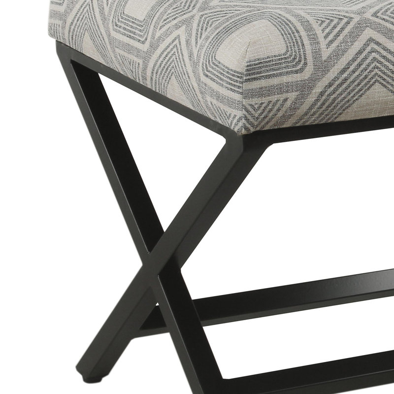 Repose-pieds standard carré de 20 po Priscilla, Motif géométrique gris anthracite