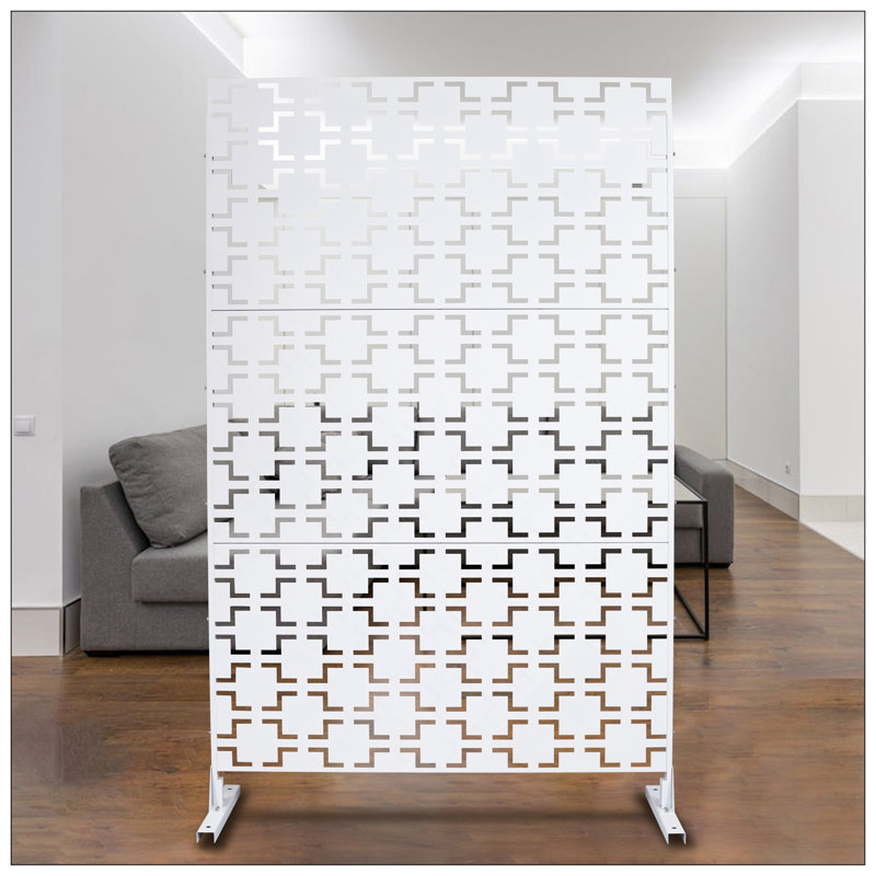 Écran d'intimité extérieur et intérieur en métal 76 H x 48 W, séparateur décoratif autoportant pour terrasse, balcon, patio et jardin